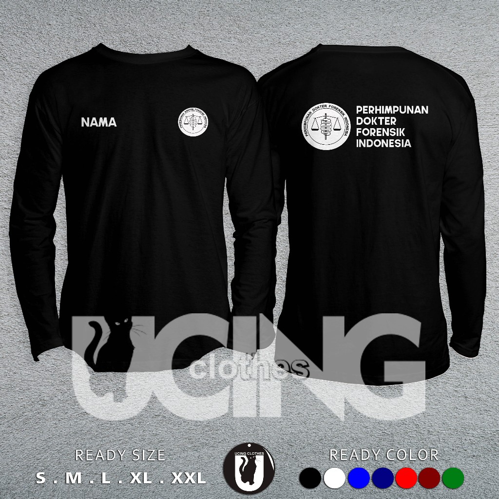 Kaos Baju PDFI Perhimpunan Dokter Forensik Indonesia Gratis Nama Lengan Panjang Kaos Distro