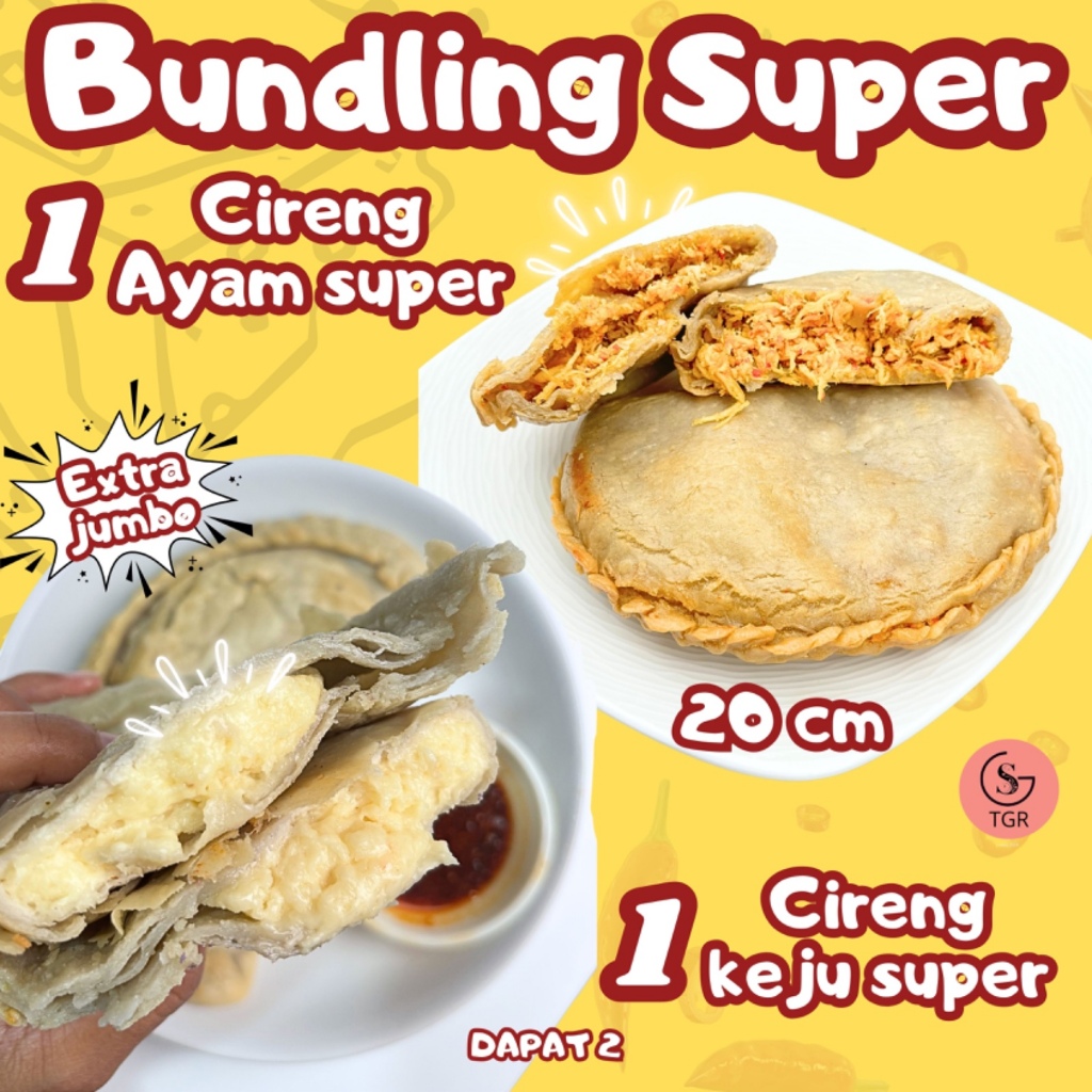 

[BUNDLING CIRENG SUPER] 1 CIRENG AYAM SUPER, 1 CIRENG KEJU SUPER JUMBO