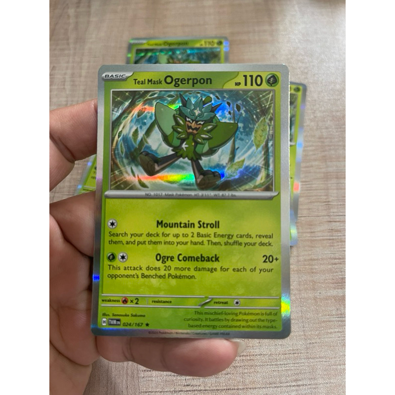 kartu pokemon original holo rare ogerpon 024/167