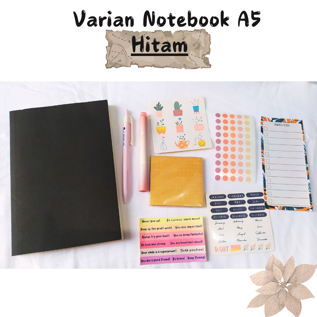 

JOURNAL NOTEBOOK COVER HITAM | JOURNAL KIT | PAKET JOURNAL | PRODUCTIVITY PLANNER | JOURNALING KIT | NOTEBOOK | PAPRE BOOK | SET ALAT TULIS | HAMPERS JOURNAL | HAMPERS ALAT TULIS