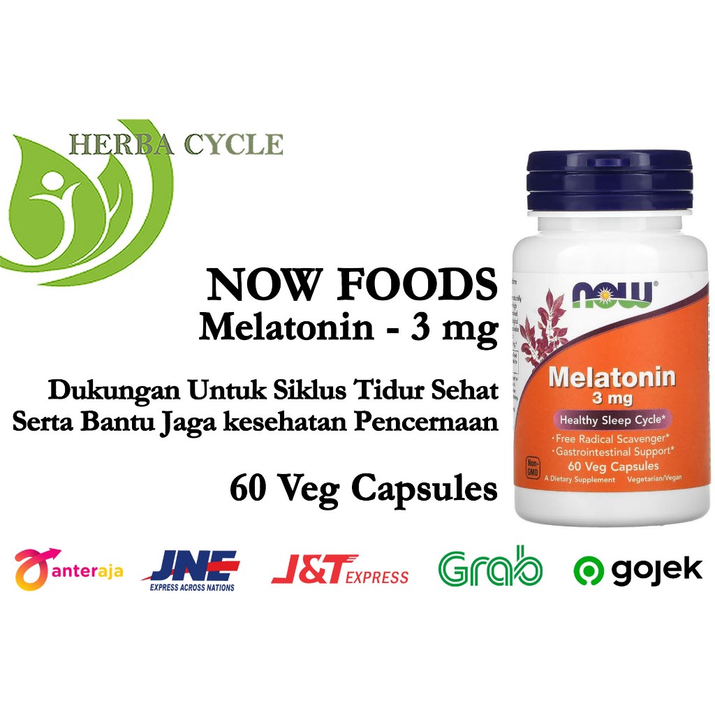 Now Foods Melatonin 3 mg 60 Veg Capsules ORI USA Now Melatonin 3 MG