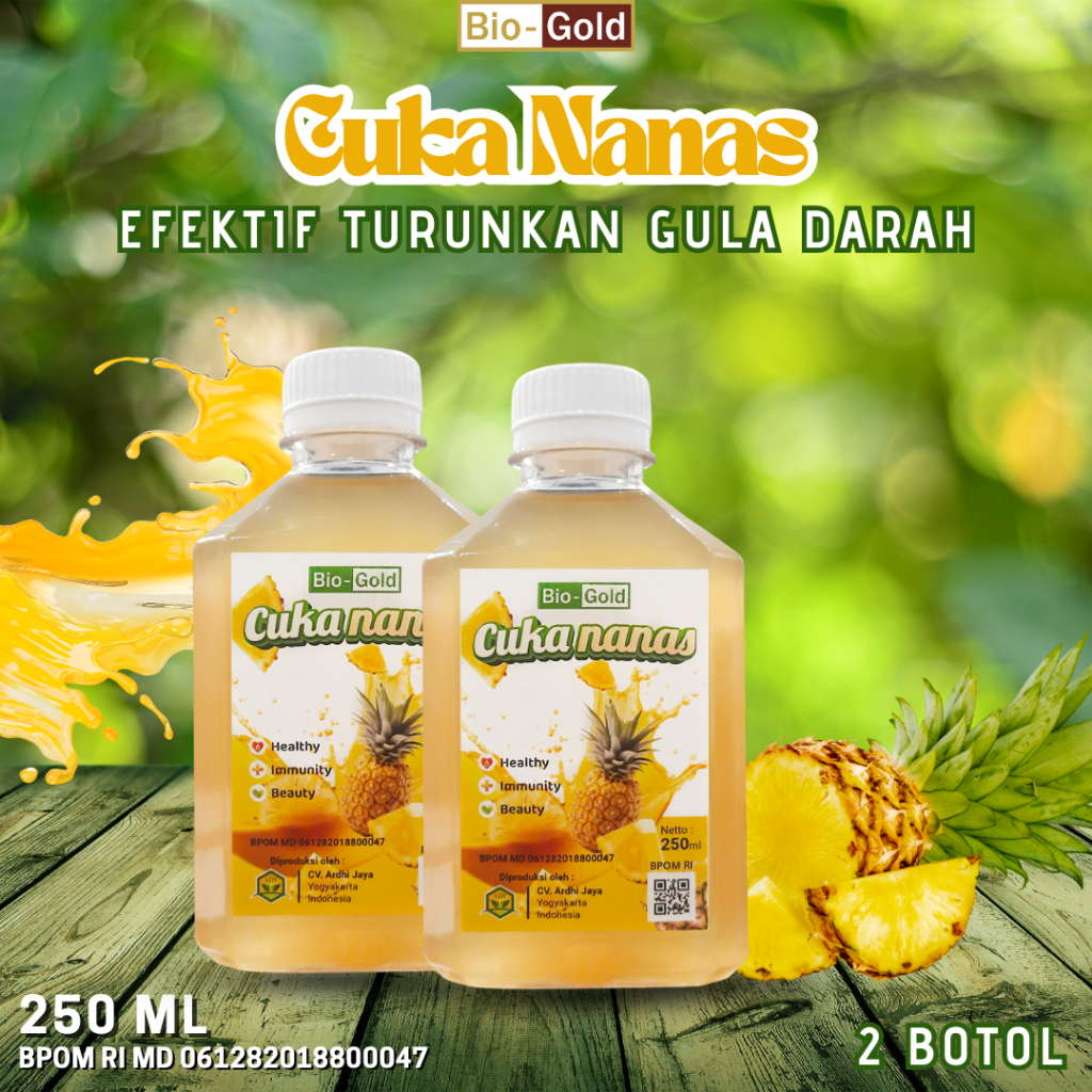 

Bundling 2 Cuka Nanas Bio Gold 250 ml Untuk Membantu Menormalkan Gula Darah Diabetes With Mother