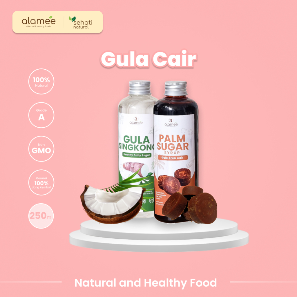 

ALAMEE Gula Aren Cair Singkong Ketela Palm Sugar Cair Organic Organik Pure Murni Sirup Pemanis 250ml