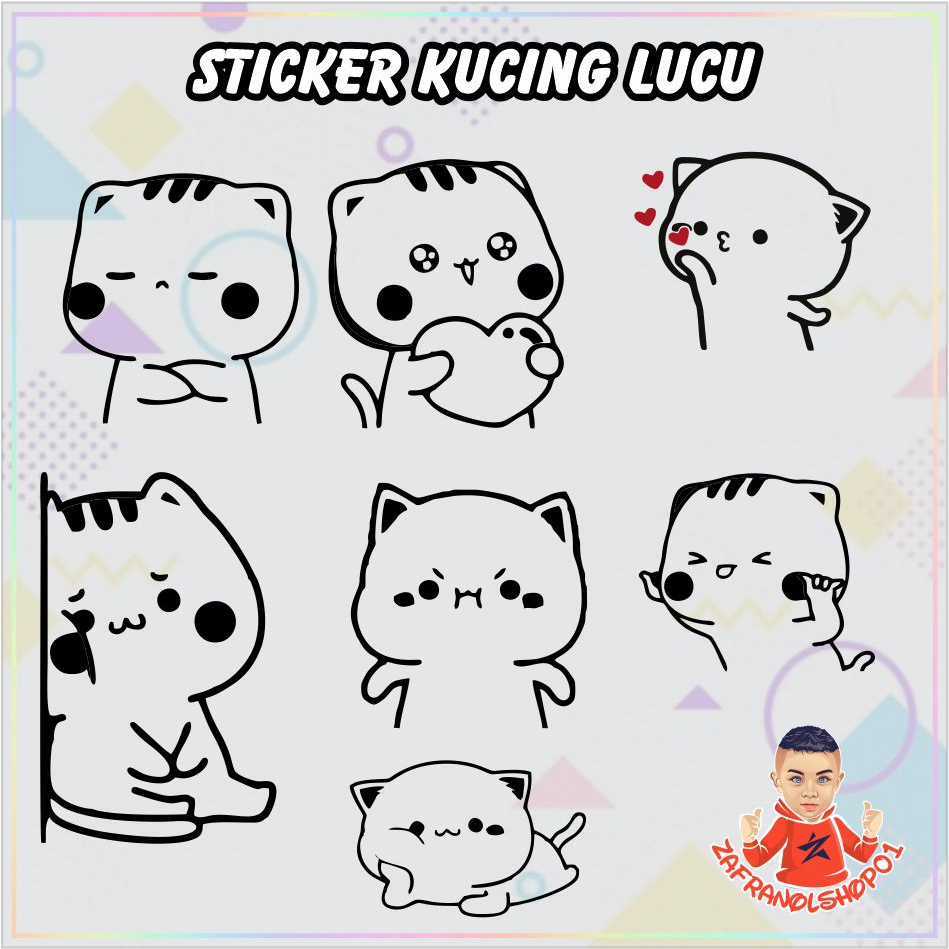 

STIKER MOCHI KUCING LUCU CUTTING STIKER LAPTOP HELM MOTOR MOBIL HP