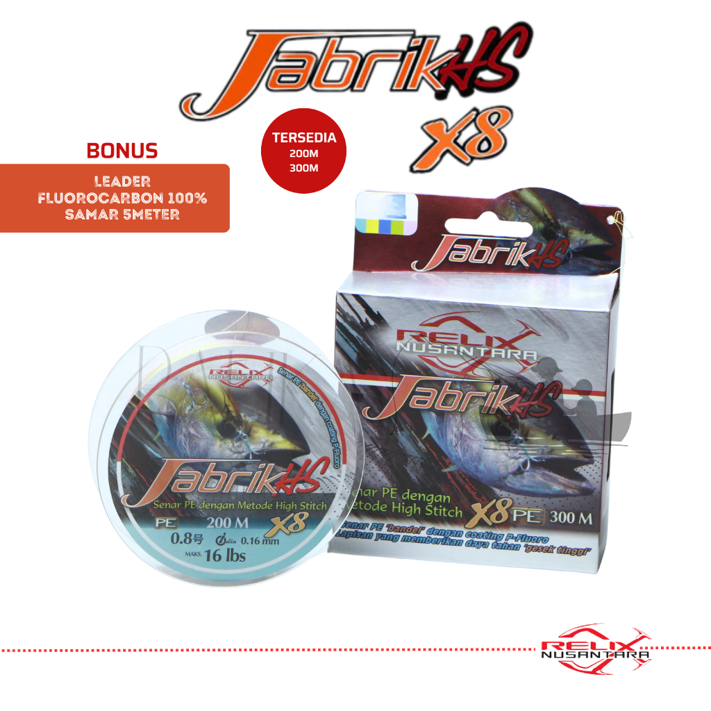 Senar PE Jabrik HS X8 Jabrik 300 Meter 200 Meter