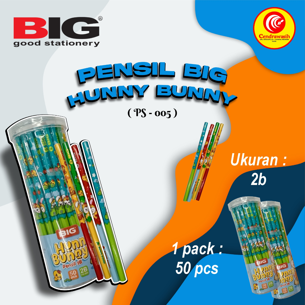 

PENSIL BIG HUNNY BUNNY 2B PS-005 TABUNG ISI 50PCS
