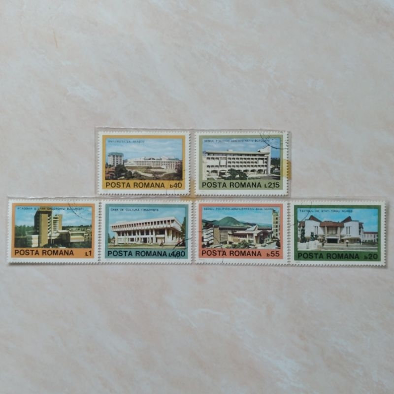 

Perangko Prangko Jadul 2 Pcs Rumania Posta Romana 1979 Modern Architecture - YN2072