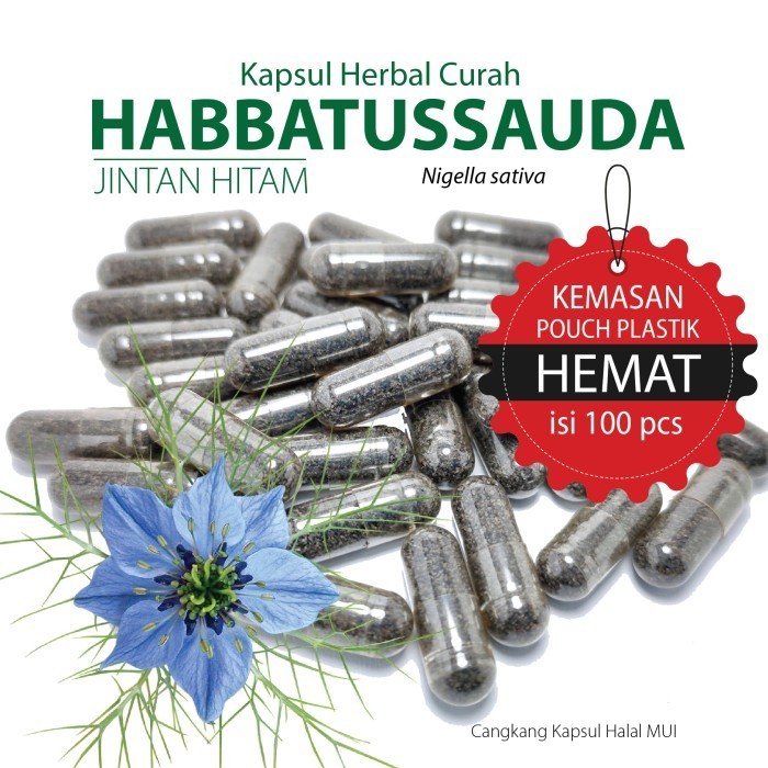 

HABBATUSSAUDA / JINTAN HITAM Kapsul Herbal Kemasan HEMAT ISI 100