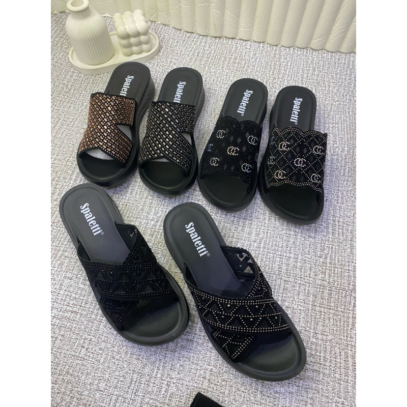 sendal wedges spaletti terbaru kekinian