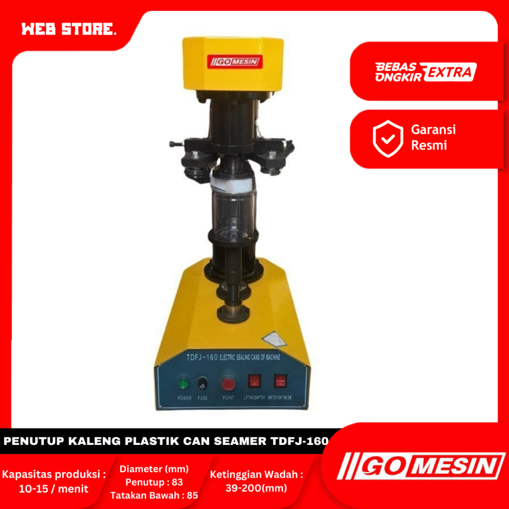 Penutup Kaleng Plastik Can Seamer Gomesin TDFJ 160 Can Sealer Gomesin TDFJ-160