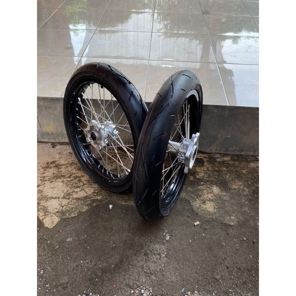 Roda Surex CRF 185/215 Ban Primax Baru Ring 17 Wheelset Semi Cacing CRF  Ban Baru