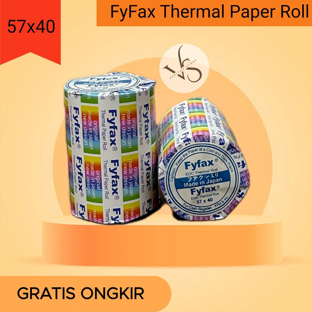 

Kertas Thermal EDC ukuran 57 x 40 Register Paper Roll Struk Kasir FyFax Made in Japan