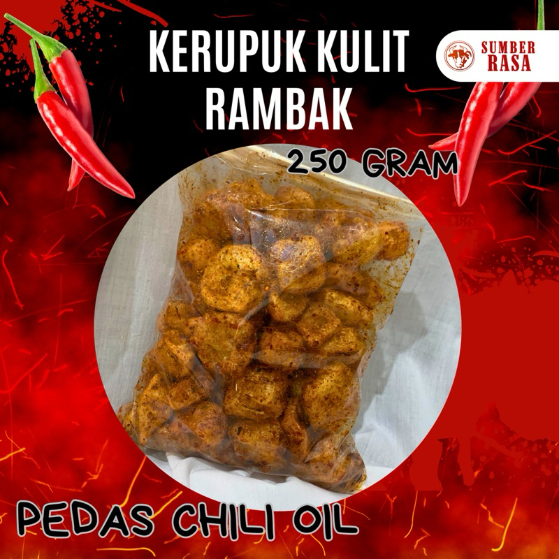 

Kerupuk Kulit Rambak Pedas Chili Oil dan Tabur kering 250 gram 500 gram cemilan oleh oleh khas Garut