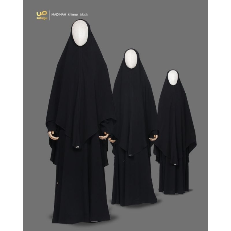 Khimar V Shape Panjang Bahan Jersey dengan Label Amman