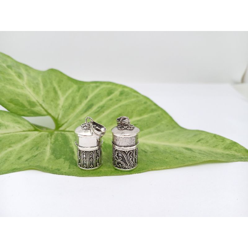 liontin perak 925 sterling silver bentuk tabung pendek
