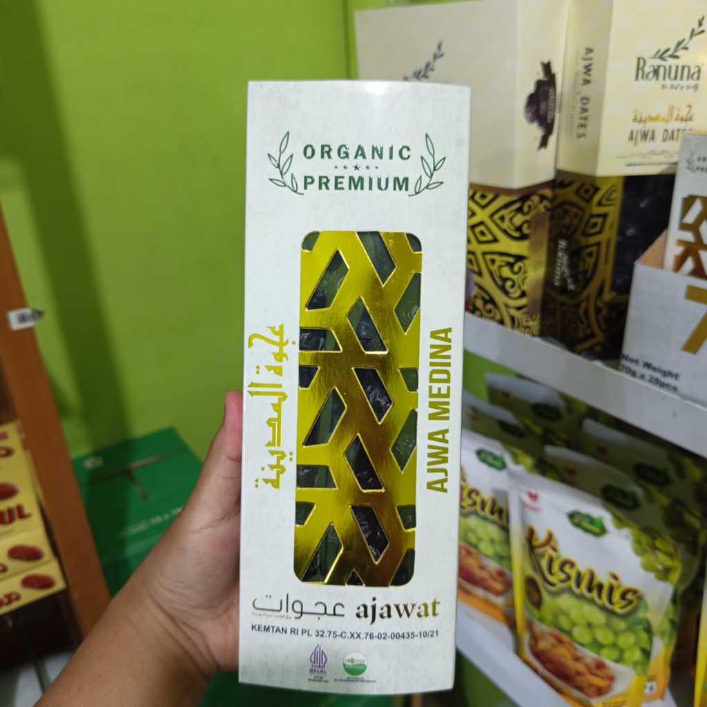 

Kurma Ajwa Premium 500gr Ajwa Madinah Korma Nabi Ajawat Organic Asli