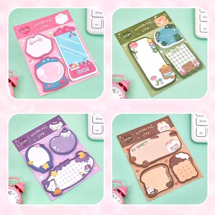 

Pembatas Buku Motif Hewan Sticky Notes Lucu 3 IN 1 Tempelan Kertas Catatan 60 Lembar Notes Kertas Tempel Karakter Bear / Sticky Note