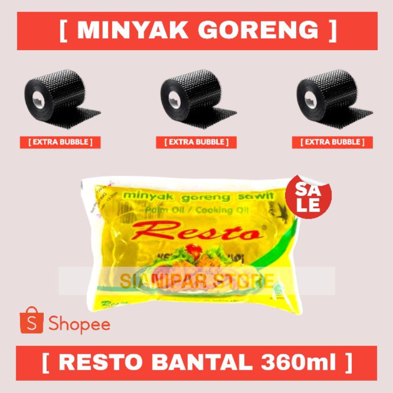 

RESTO Minyak Goreng Bantal 360ml [ Gratis Pengemasan Dengan Bubble Wrap ]