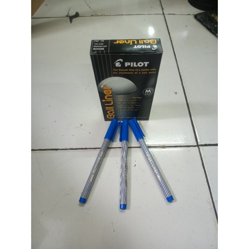 

Pulpen pilot Ball liner 0.8mm biru 1 pack isi 12 pcs