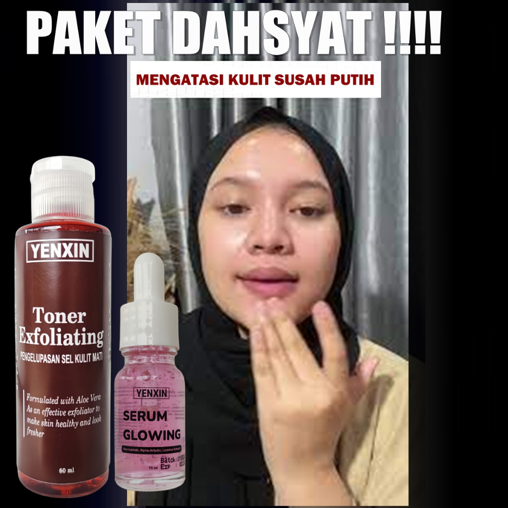 PAKET CEPAT GLOWING TONER EXFOLIATING DAN SERUM GLOWING BPOM
