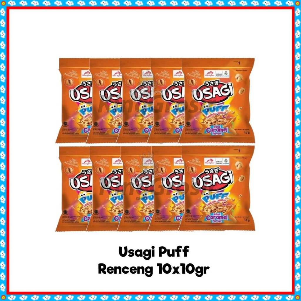 

Usagi Puff Rasa Caramel Gandum-Wheat Renceng Isi 10sachet Snak Cemilan Murah Enak