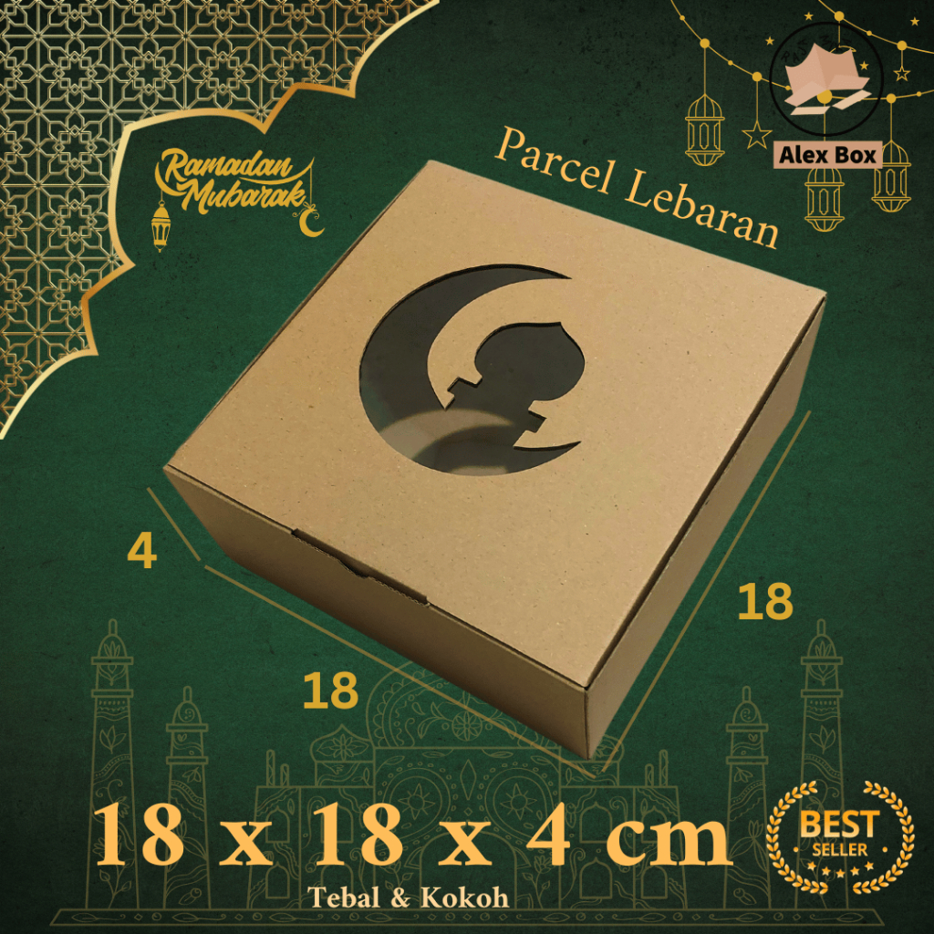 

Kardus Box Parcel Lebaran 18 x 18 x 4 cm | Model Mika | Idul Fitri, Hampers, Bingkisan, Hantaran, Kue, Diecut