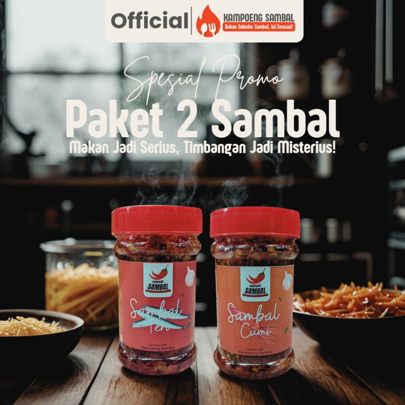 

Paket Hemat Sambal 2 Varian - Kampoeng Sambal (Cumi & Teri) 150gr