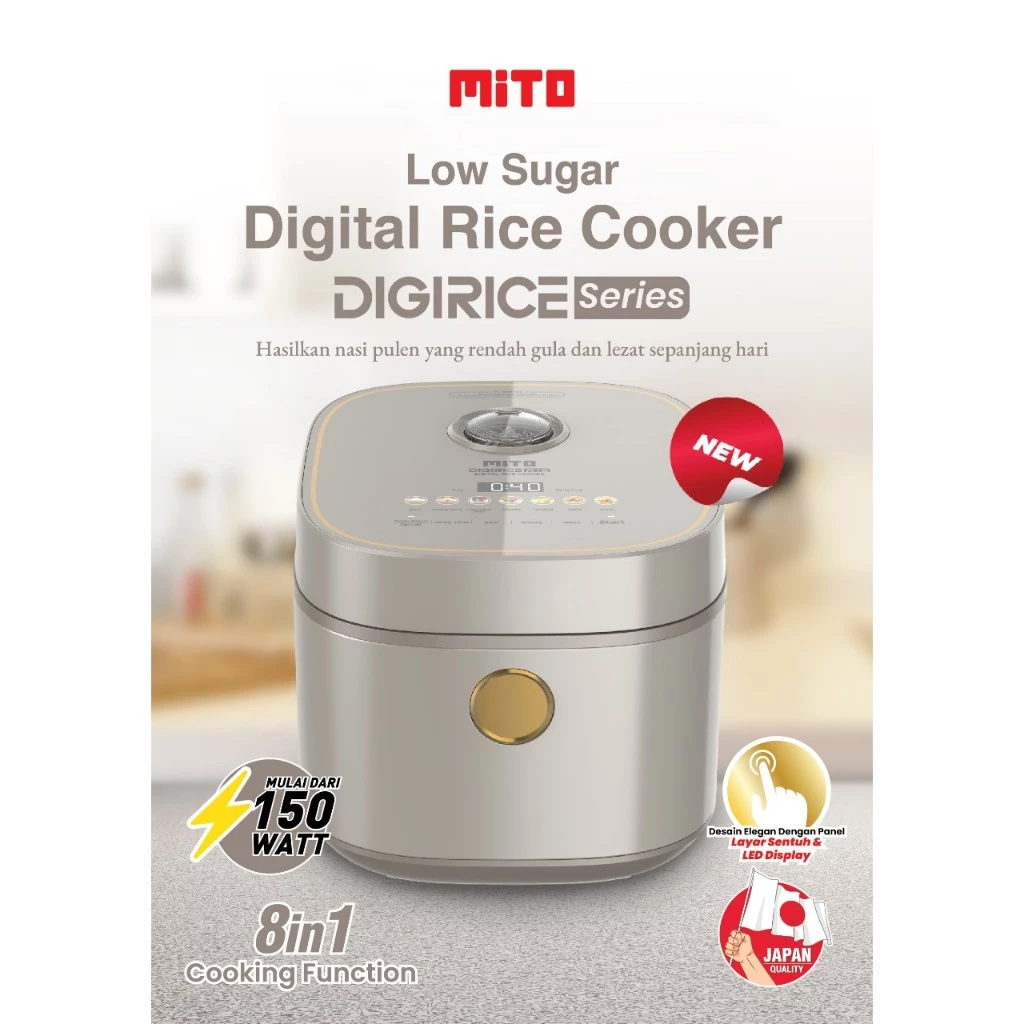 MITO Magic Com 1,2 Liter/1,8 Liter LOW Sugar Digital Rice Cooker - R12/R18