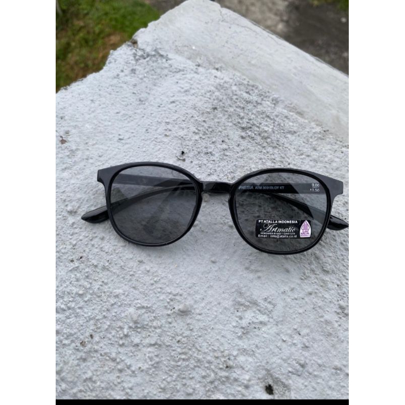 Kacamata baca jalan kacamata double fokus frame hitam lensa hitam kacamata pelindung mata Tm3031bl