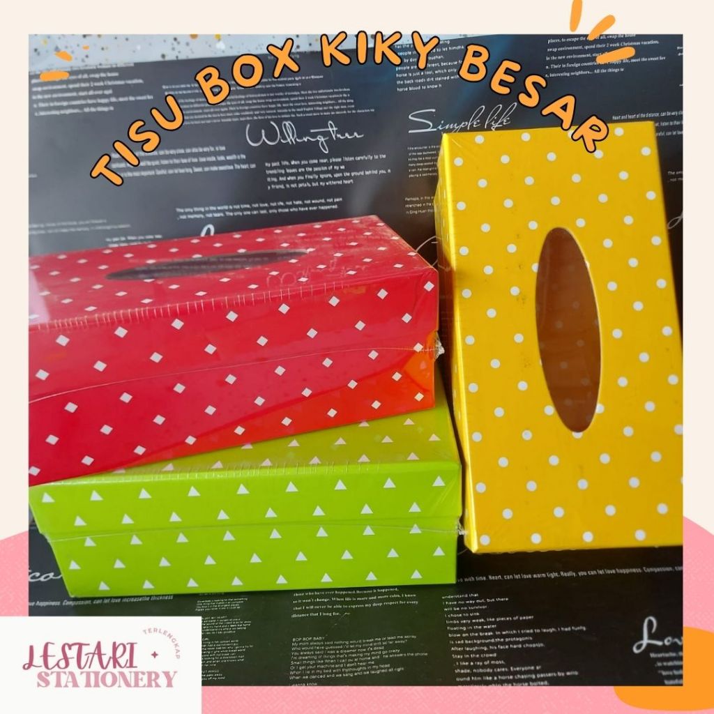 

Kotak Tisu Besar Kiky | Box Tissue Besar | Box Tisu | Lestari Stationery