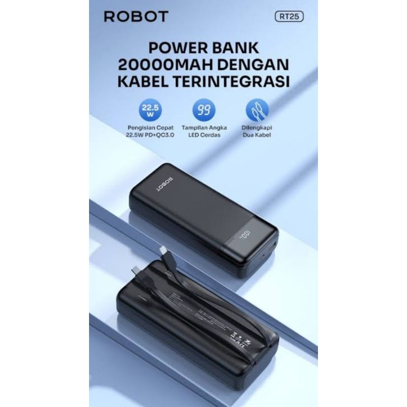 robot rt25 powerbank 20000mah / powerbank 20000mah robot rt25 / powerbank robot rt25 fast charging 2