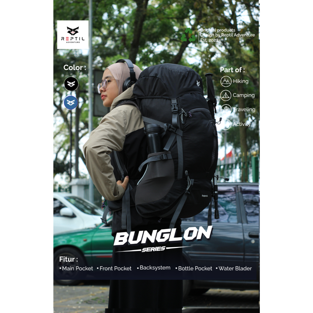 TAS GUNUNG/CARRIER 45L REPTIL ADVENTURE BUNGLON series