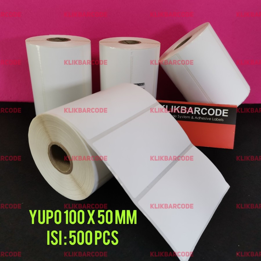 

Yupo 100x50mm 1Line 500pcs Gap 2mm Core 1 Inchi / Label Sticker Barcode Harga Pabrik