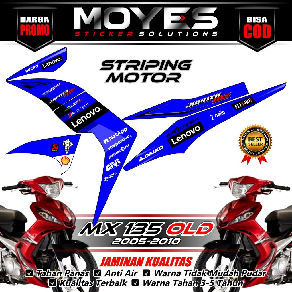 Striping Mx 135 Old - Decal Mx 135 Old - Stiker Mx 135 Old - Decal Stiker Mx 135 Old 2005-10 Viral K