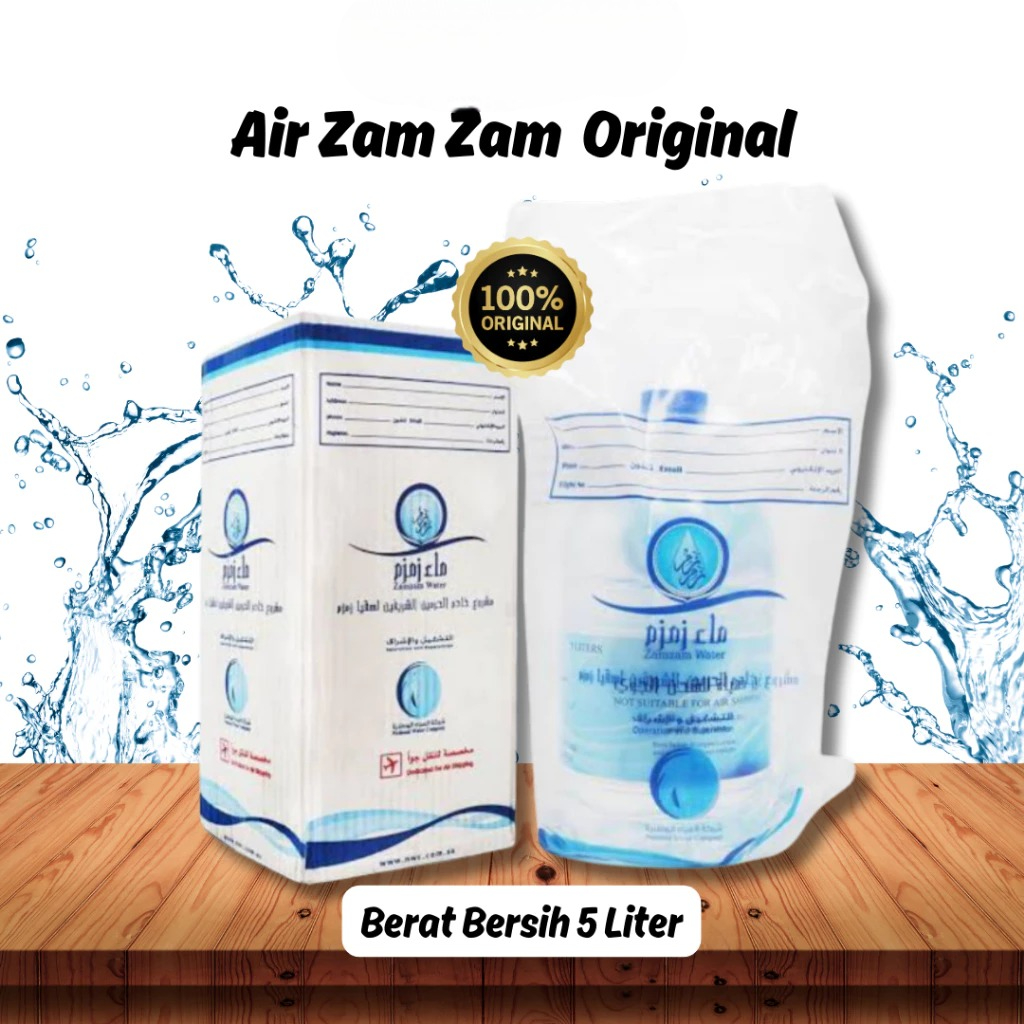 

Air zam zam 5 liter asli barcode / oleholeh haji dan umrah / air zamzam original