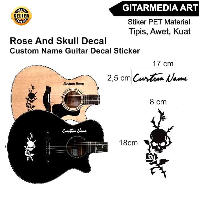 Sticker stiker Decal Body gitar custom keren limited