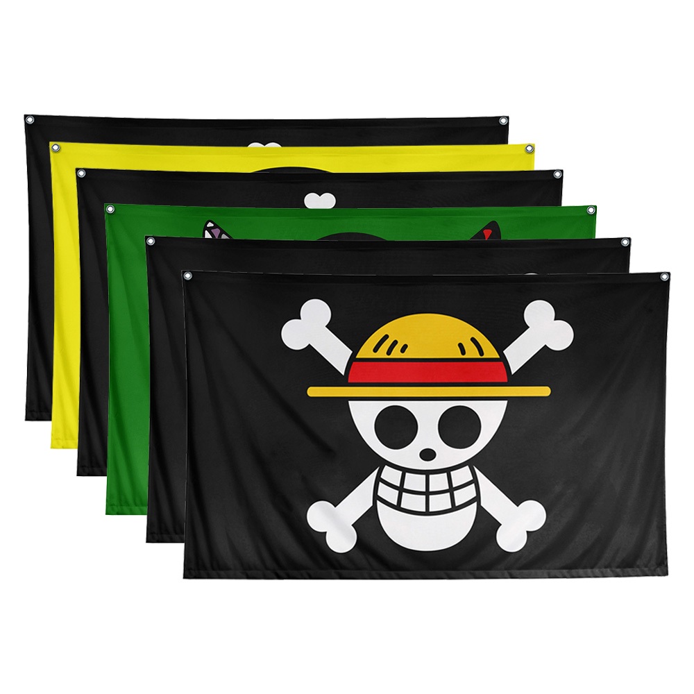 Nazhifa Printing - Poster Bendera One Piece, Luffy Jolly Roger, Ukuran Kecil - Besar