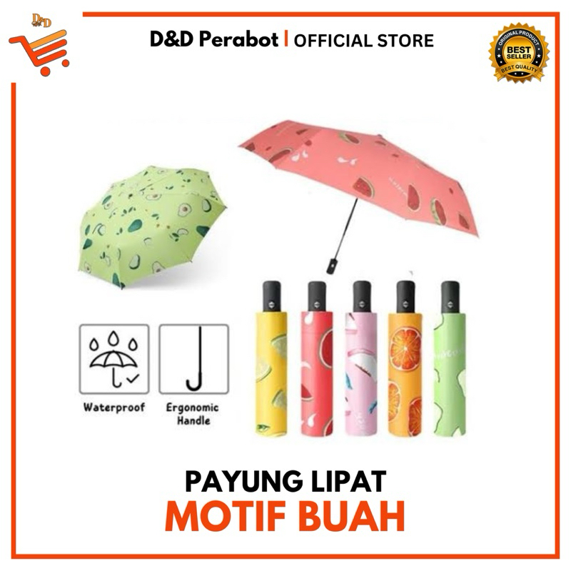 Payung Lipat Motif Buah / Payung Buah / Payung Buah-buahan