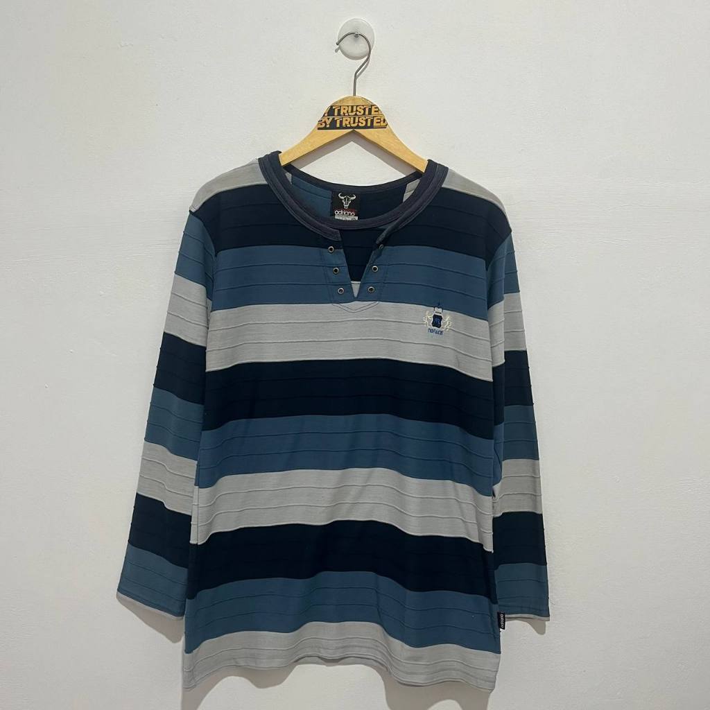 Long Sleeve KAOS Stripe - ADRIANO - Kaos Lengan Panjang ADRIANO - Color Block [size M]