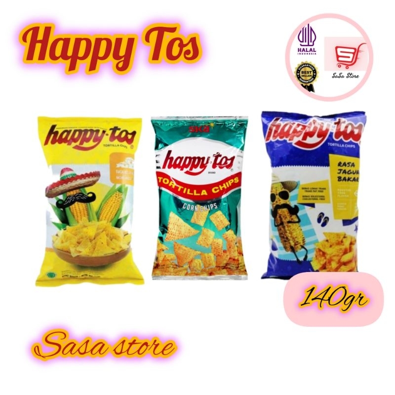 

Happytos Snack Tortila Chips Merah 140 Gram Keripik Jagung Happy Tos