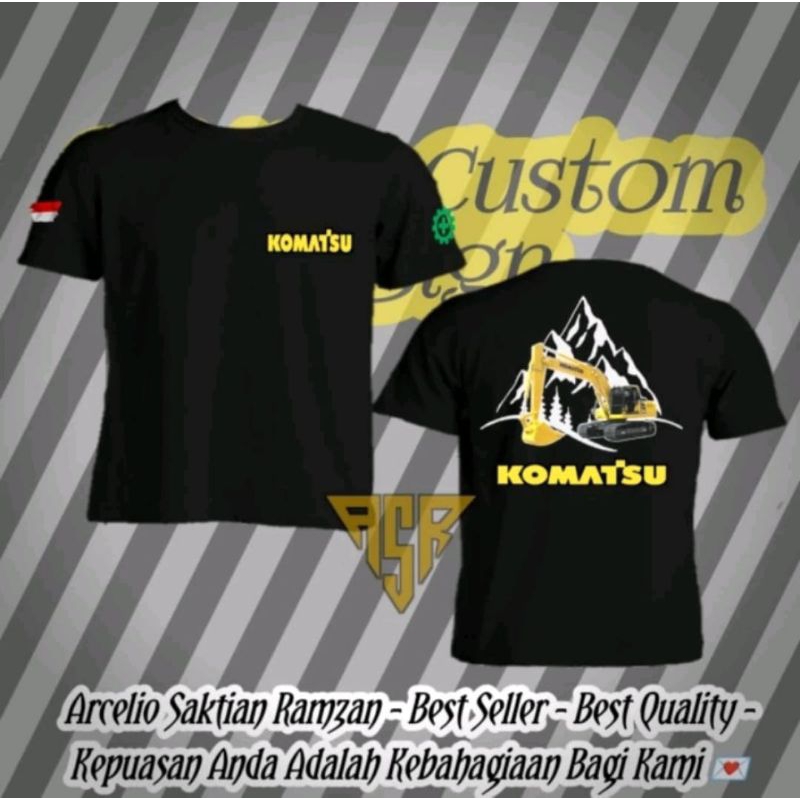 Kaos Komatsu Excavator Komatsu Corak Kuning