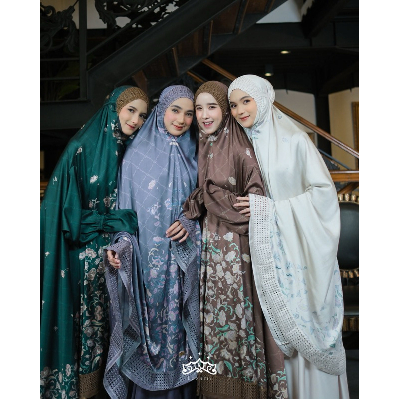 PRE ORDER TELEKUNG AINUN PRINTING MUKENA FREE BAG SAJADAH BY KAZAMI