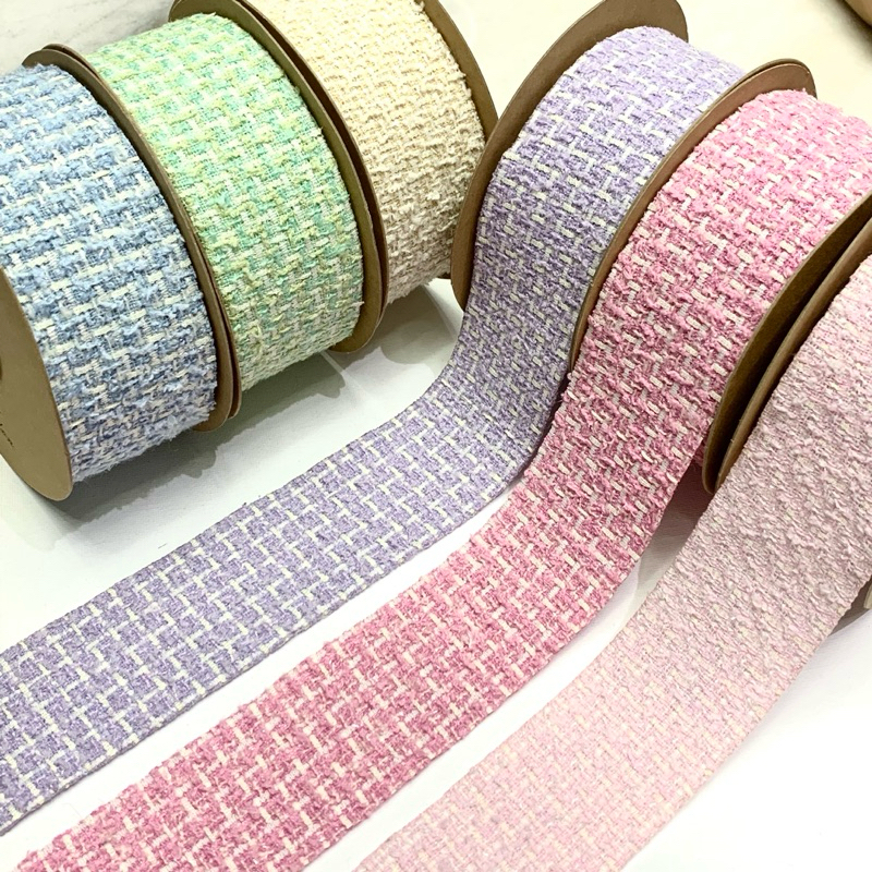 

THEDIYLAB [PERYARD] RIBBON TWEED VINTAGE GLITTER PREMIUM IMPORT UKURAN 2,5cm DAN 5 cm