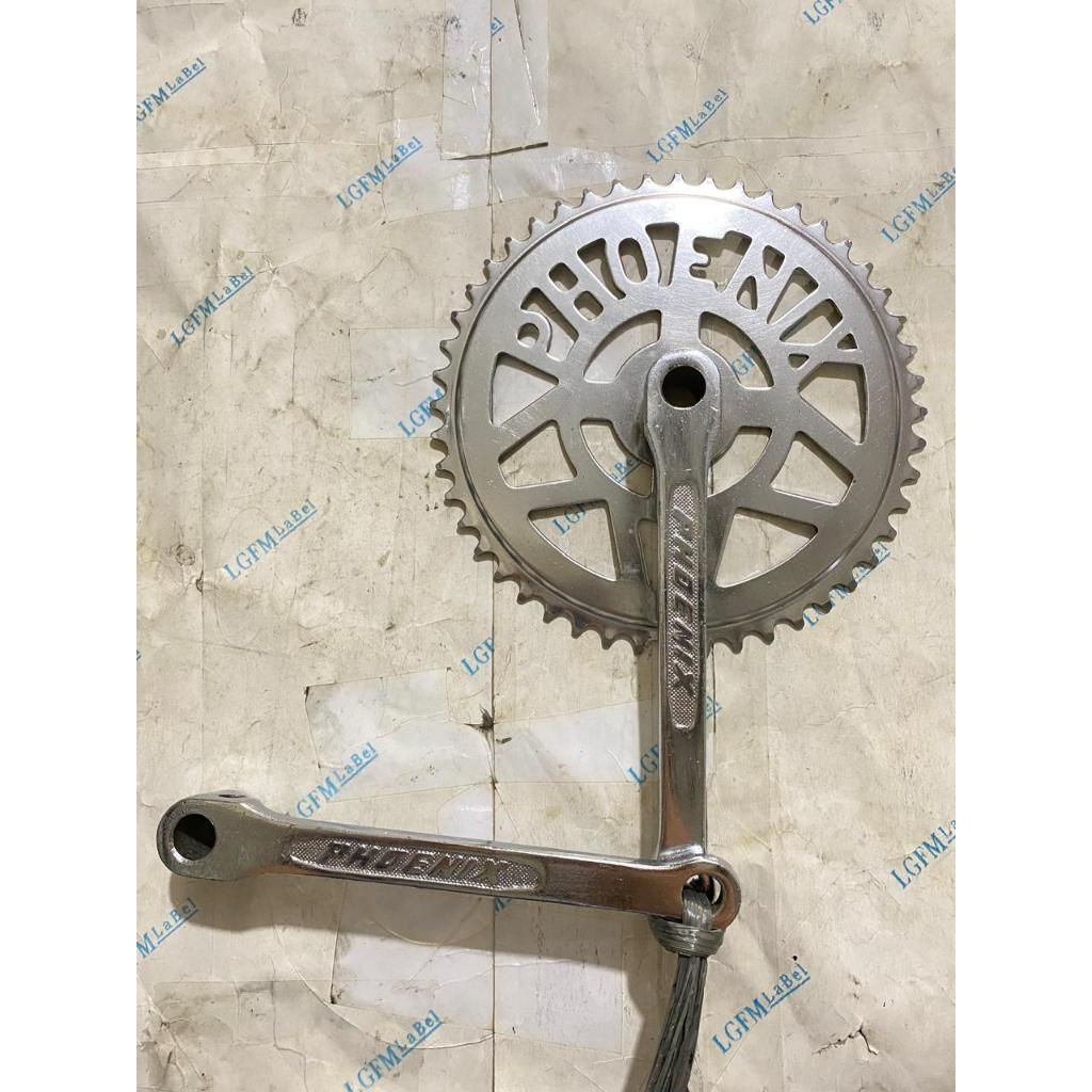 Crank Gir Depan 44T & 48T Gowesan Phoenix Sepeda Jengki ONTEL Krum Pantek Besi 165MM