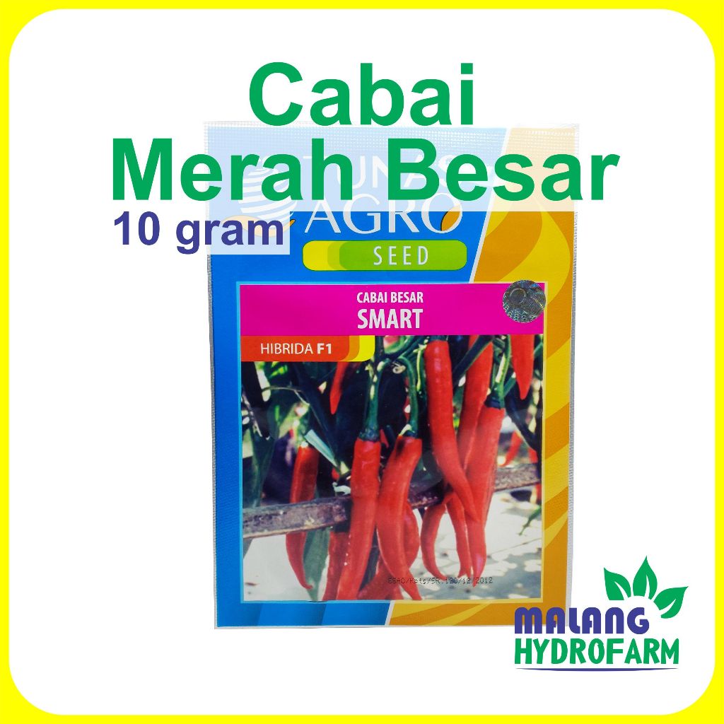 Benih Cabai Merah Besar Smart F1 10 g Tunas Agro dataran rendah menengah bibit unggul biji cabe peda