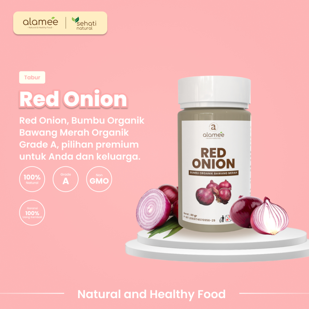 

ALAMEE Bawang Merah Bubuk Red Onion Seasoning Powder Bumbu Dapur Organik Masak Tanpa Campuran Tabur