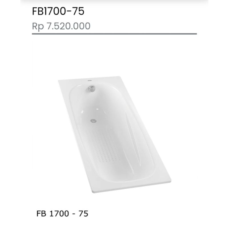 BATHUB TOTO Bak Mandi Grade A FB1700-75
