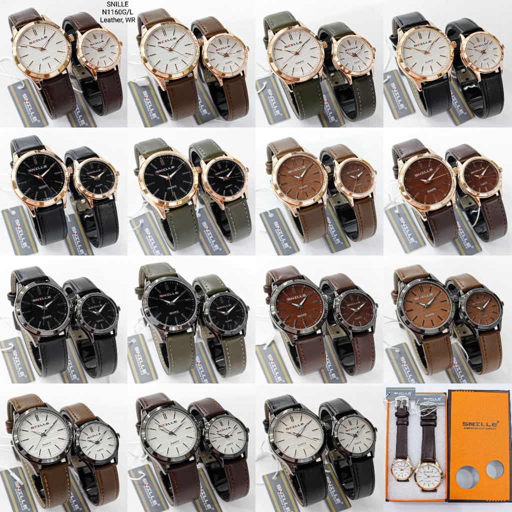 Jam tangan pria wanita sepasang SNILLE Couple Original free box kulit original