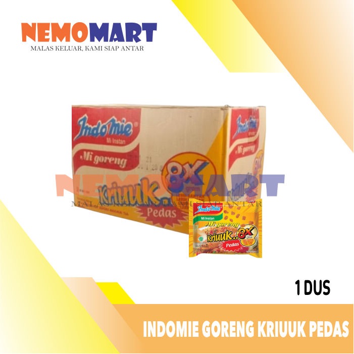 

INDOMIE GORENG KRIUK PEDAS 8X 1 SATU KARTON DUS MIE INSTAN KRIUUK 1KARTON 40 PCS BUNGKUS 1DUS MI KRIUKK