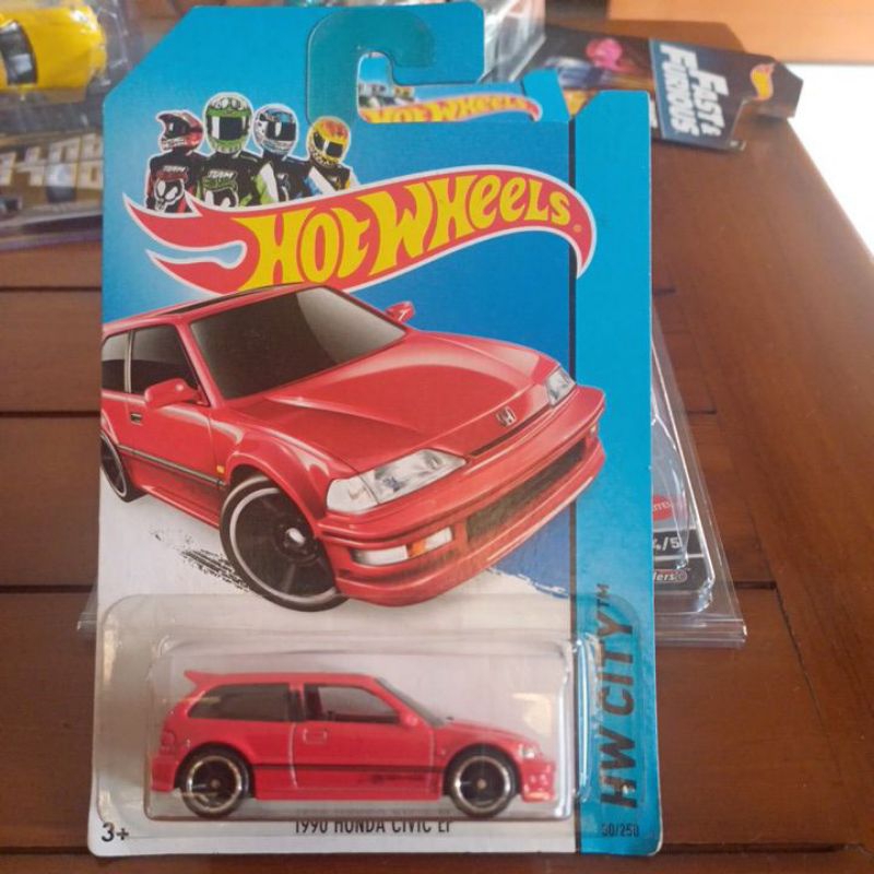 hot wheels 1990 honda civic ef merah